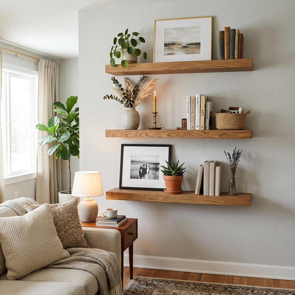 Floating Shelves for That Effortless Styled but Not Trying Look