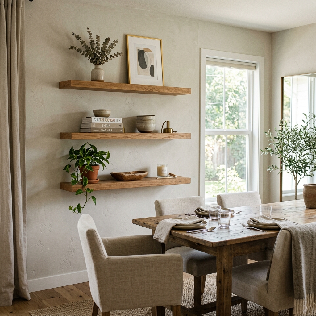 15 Dining Room Wall Decor Ideas That’ll Make Your Space Look Straight-Up Designer (Without the Drama) 5 Floating Shelves for That Effortless Vibe