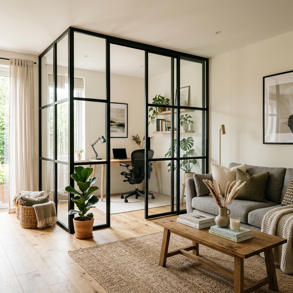 15 Living Room Divider Ideas That Will Instantly Upgrade Your Space (And Yes, You’ll Want Them All) 7 Glass Partition Divider