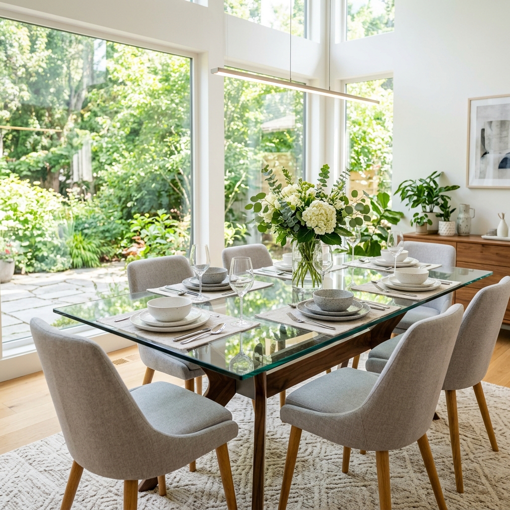 14 Dining Room Table Ideas That Instantly Upgrade Your Space (And Yes, Your Dinner Parties Too) 4 Glass Top Maximum Light