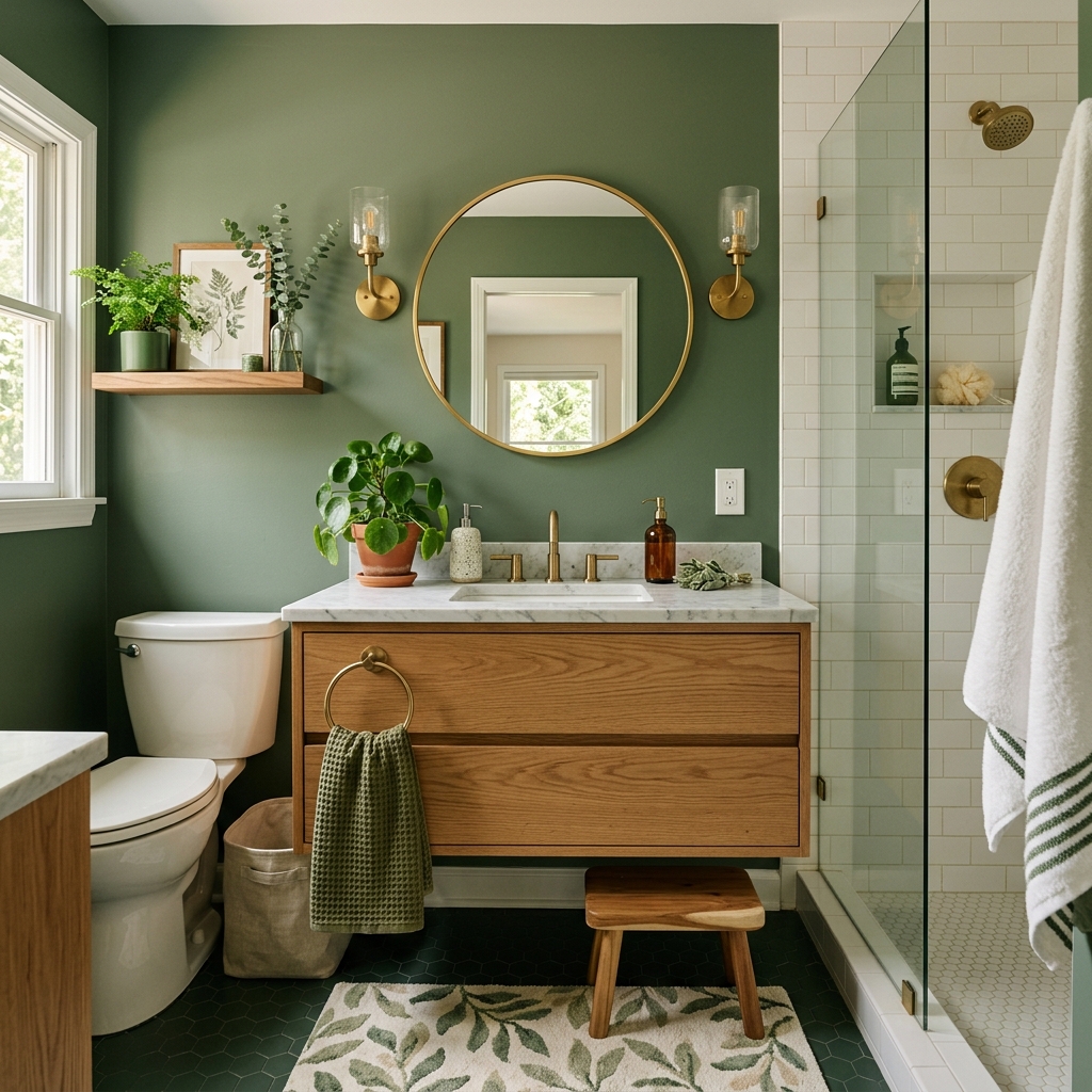 14 Green Bathroom Ideas That Will Instantly Upgrade Your Space (And Yes, You’ll Want Them All) 12 Green Accent Decor
