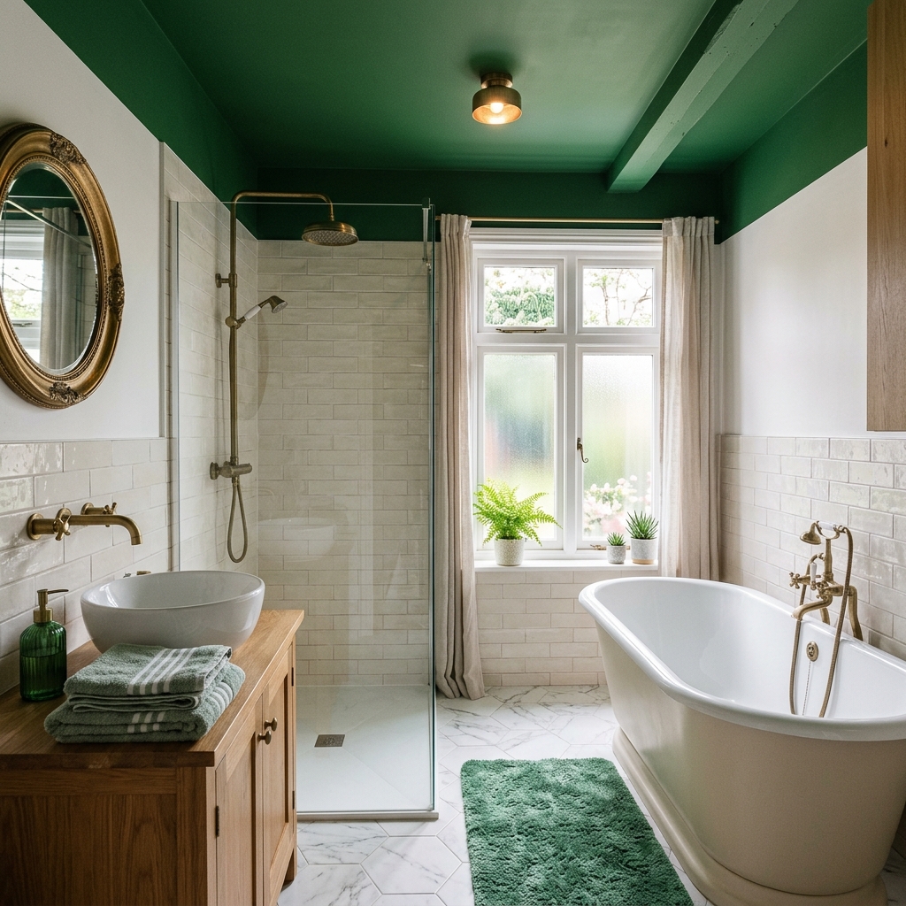 14 Green Bathroom Ideas That Will Instantly Upgrade Your Space (And Yes, You’ll Want Them All) 15 Green Ceiling Surprise