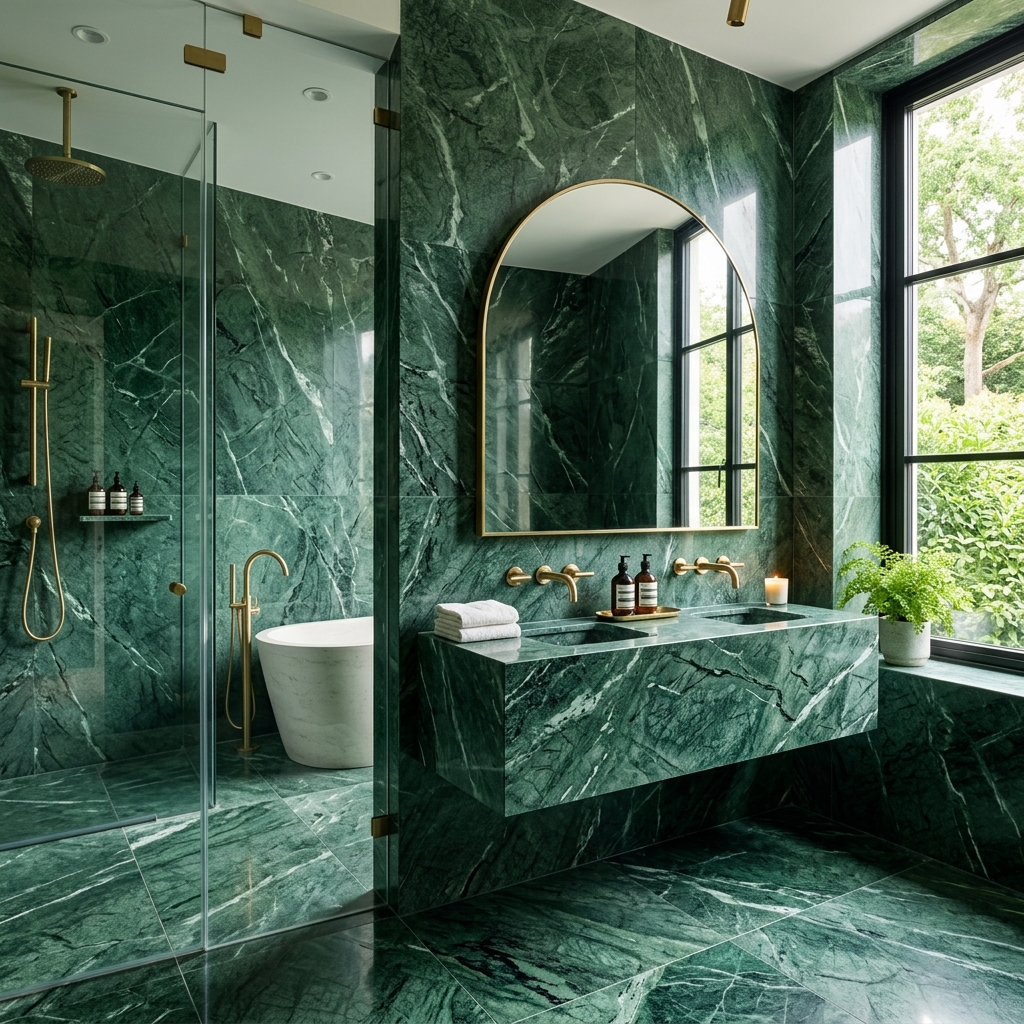 14 Green Bathroom Ideas That Will Instantly Upgrade Your Space (And Yes, You’ll Want Them All) 8 Green Marble Everything