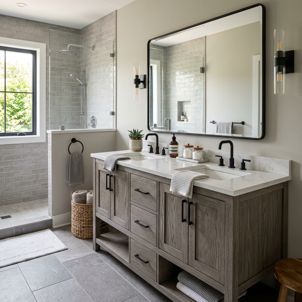 Grey Wood Vanity Vibes