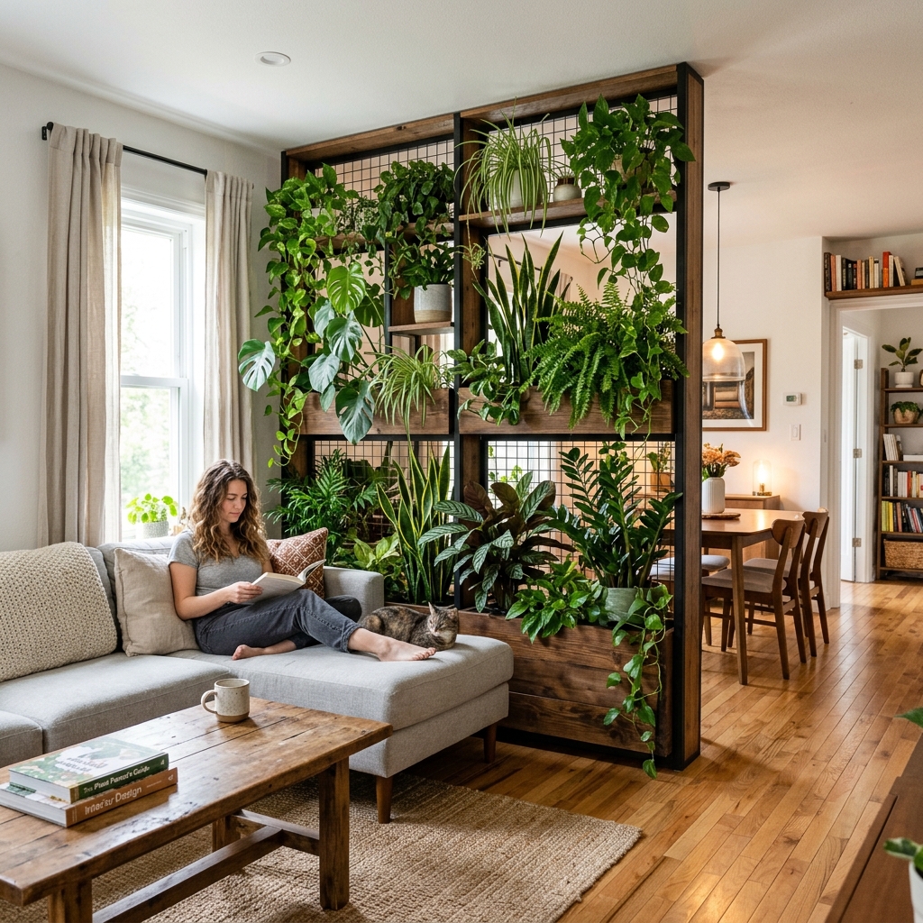 15 Living Room Divider Ideas That Will Instantly Upgrade Your Space (And Yes, You’ll Want Them All) 6 Indoor Plants Wall