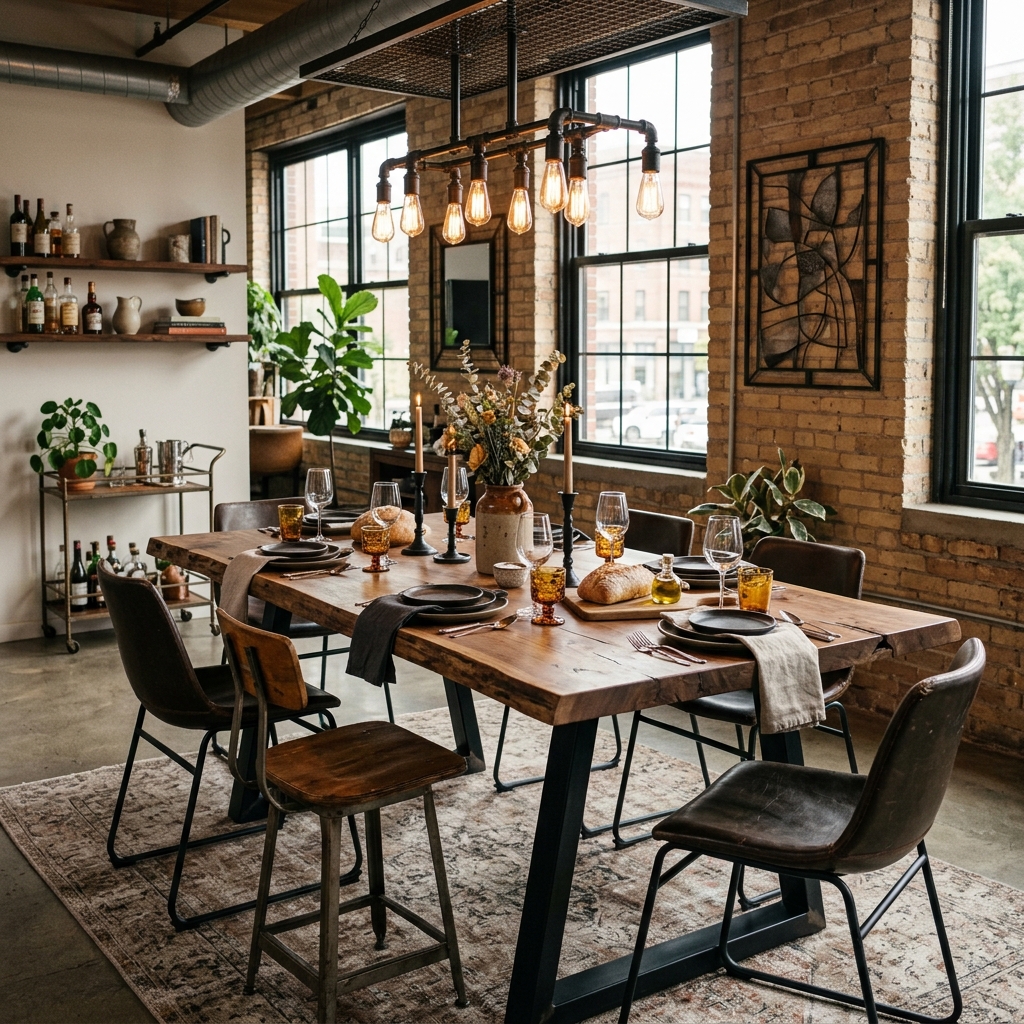 14 Dining Room Table Ideas That Instantly Upgrade Your Space (And Yes, Your Dinner Parties Too) 9 Industrial Chic Vibes