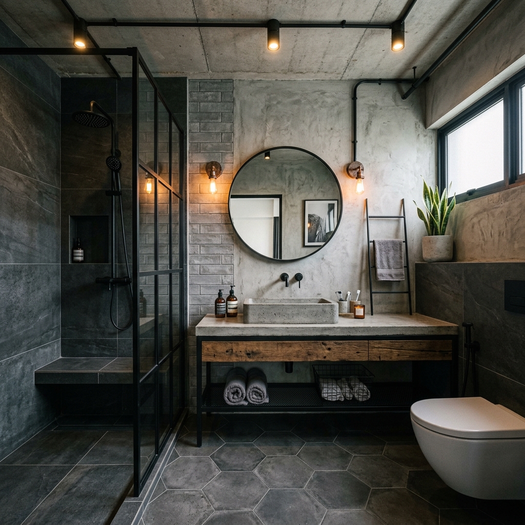 Industrial Grey Bathroom