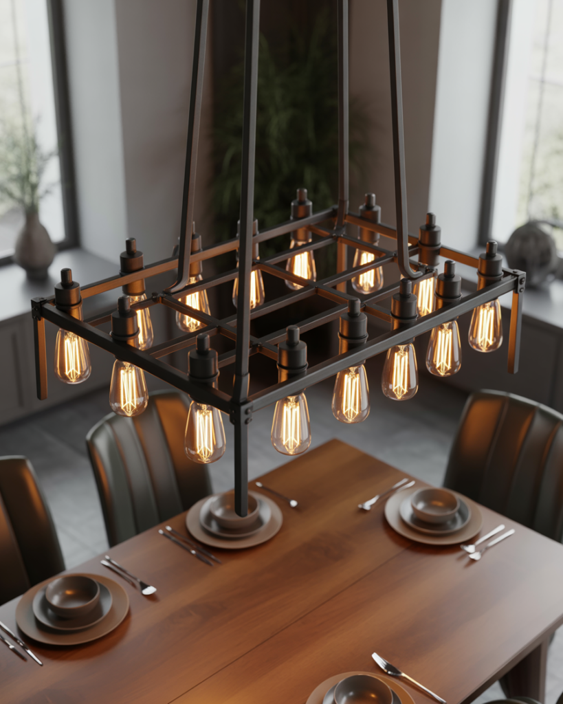 14 Dining Room Light Fixtures That Instantly Upgrade Your Space (And Yes, You’ll Want Them All ) 7 Industrial Metal Fixture