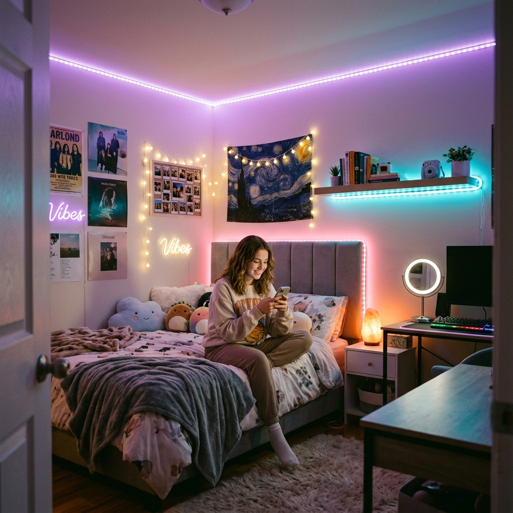 15 Teen Girl Bedroom Ideas That Will Instantly Upgrade Your Space (And Yes, You’ll Want Them All) 5 LED Light Strips for That TikTok Glow