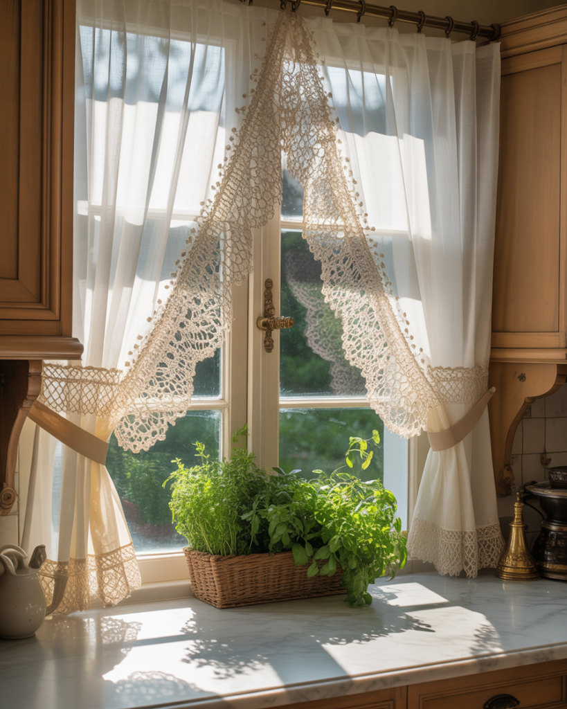 15 Kitchen Curtain Ideas That Will Instantly Upgrade Your Space (And Yes, You’ll Want Them All) 7 Lace Curtains