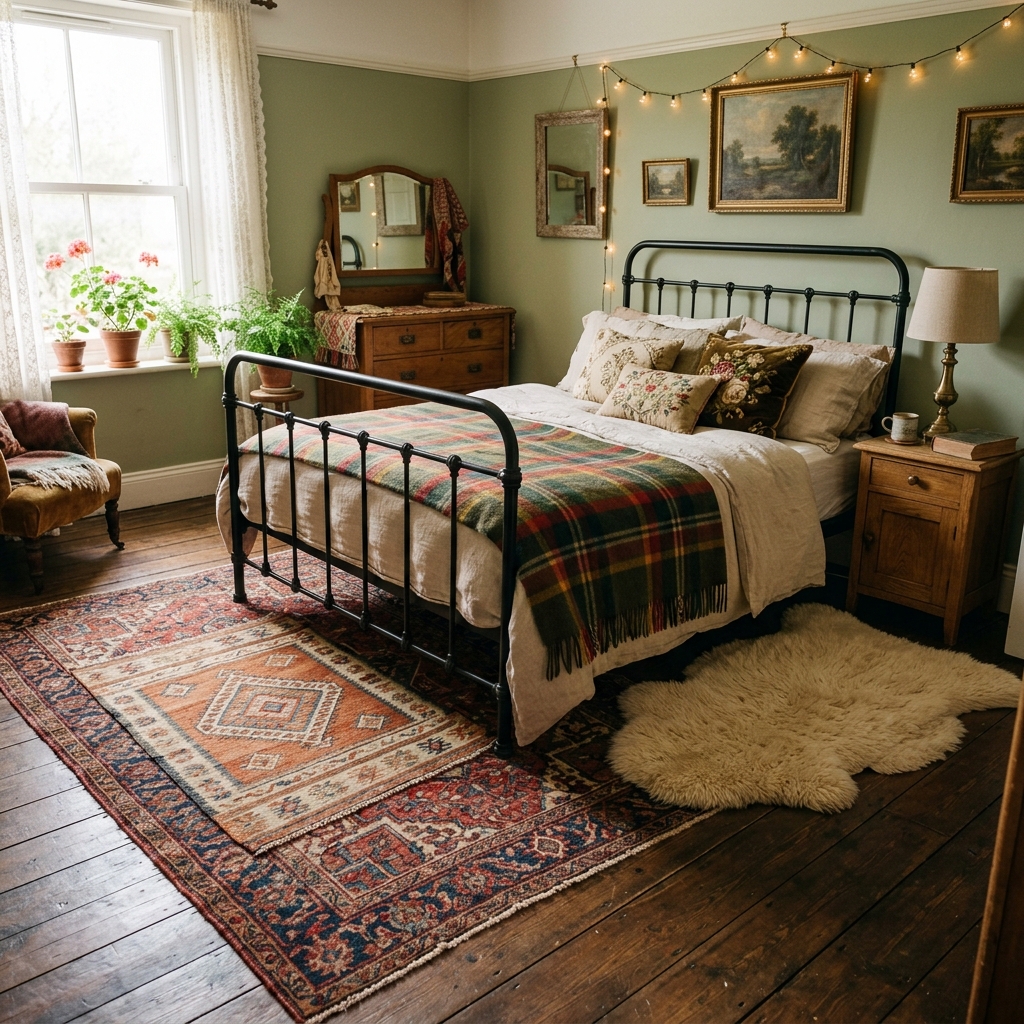 Layered Rugs for Cozy Vintage
