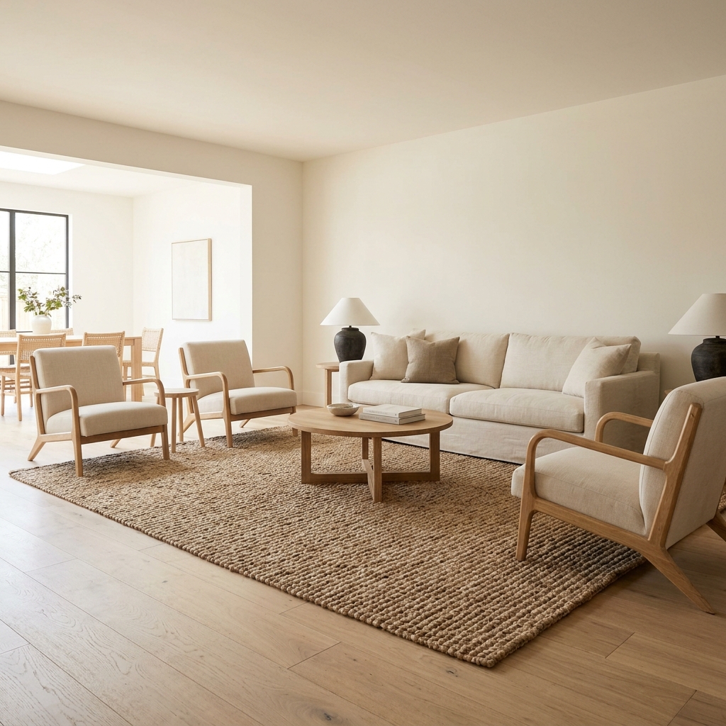 14 Neutral Living Room Ideas That Feel Expensive (But Totally Livable) 4 Layered Rugs for Depth