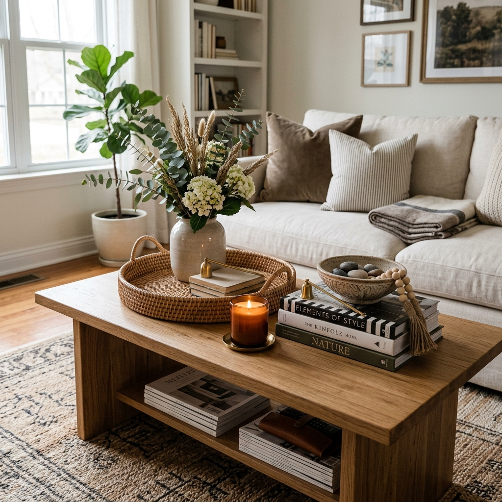 13 Living Room Center Table Ideas That’ll Instantly Upgrade Your Space (Yes, Even Yours) 14 Layered Styling on Any Table