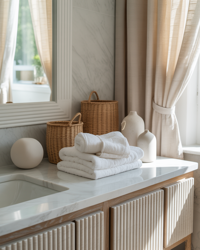 15 White Bathroom Ideas That Will Make Your Space Feel Like a Luxe Spa (Without Trying Too Hard) 9 Layered White Textures