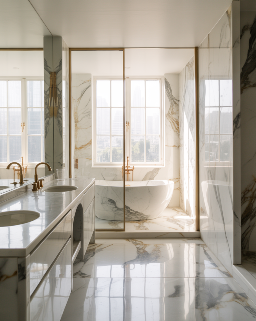 15 White Bathroom Ideas That Will Make Your Space Feel Like a Luxe Spa (Without Trying Too Hard) 4 Marble Everything