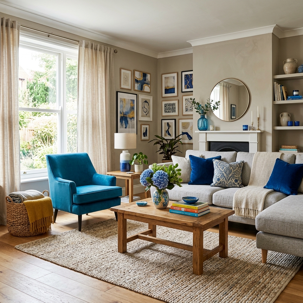 15 Living Room Decor Ideas That Will Instantly Make Your Space Look Designer-Level (Without Trying Too Hard) 9 Neutral Base Pop of Color