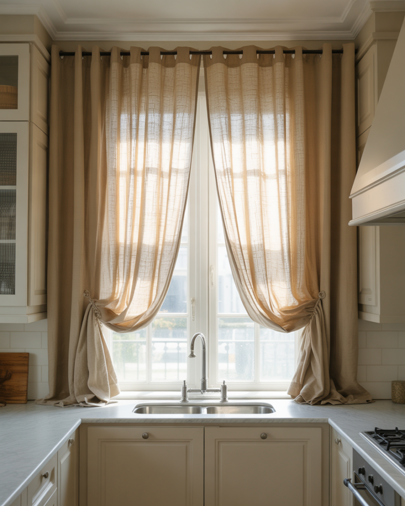 15 Kitchen Curtain Ideas That Will Instantly Upgrade Your Space (And Yes, You’ll Want Them All) 13 Neutral Linen Curtains