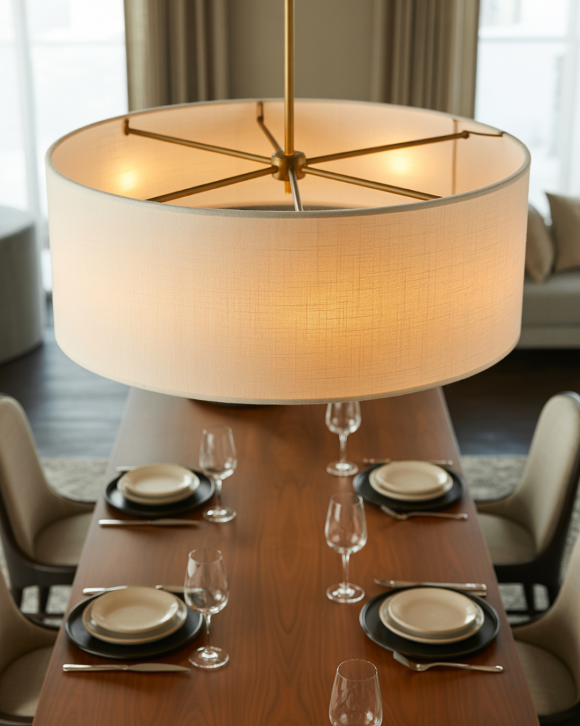 14 Dining Room Light Fixtures That Instantly Upgrade Your Space (And Yes, You’ll Want Them All ) 4 Oversized Drum Shade