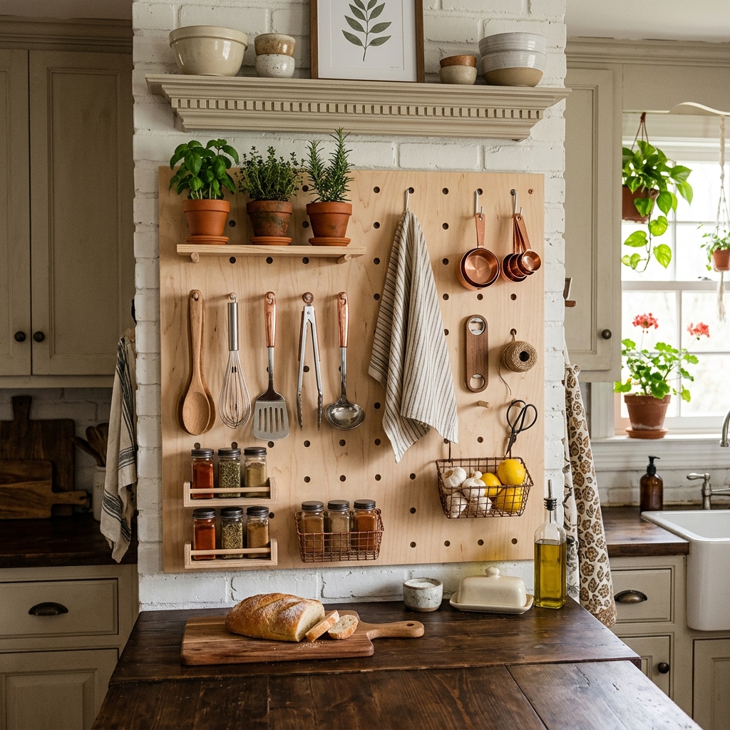 15 Kitchen Wall Decor Ideas That Instantly Make Your Space Look Pinterest-Perfect (Without Trying Too Hard) 13 Pegboard Wall Organizer