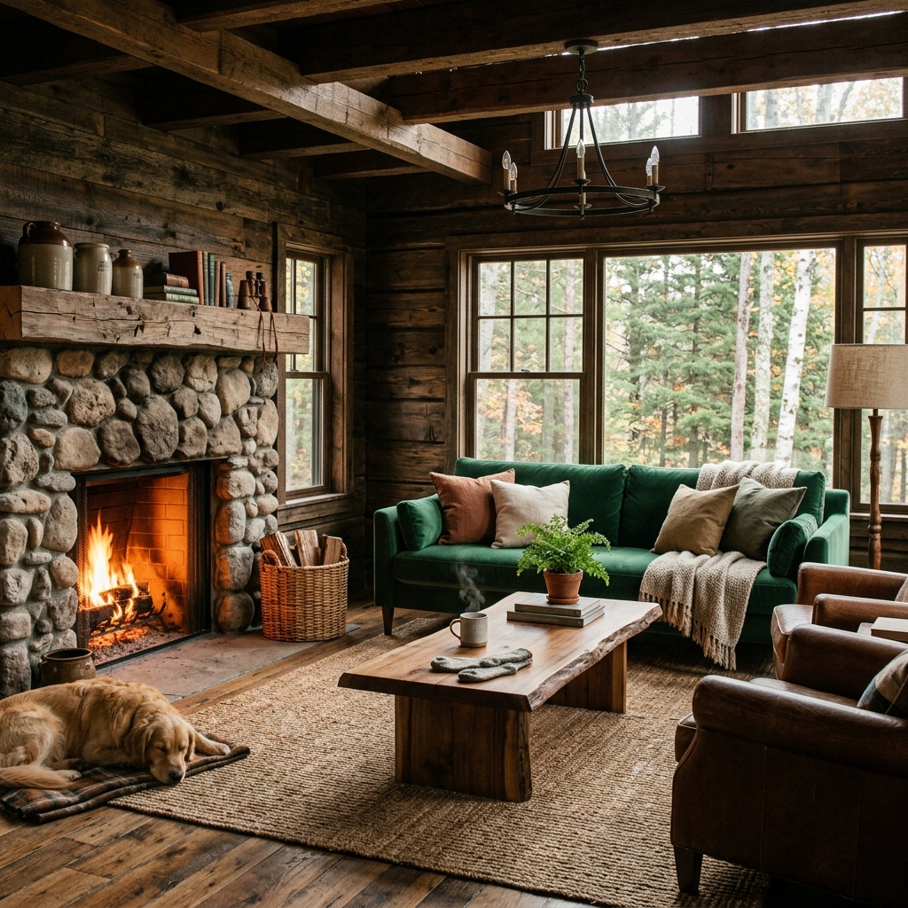 14 Green Couch Living Room Ideas That’ll Instantly Make Your Space Look Designer-Level Chic 9 Rustic Wood Tones for Cozy Cabin Energy