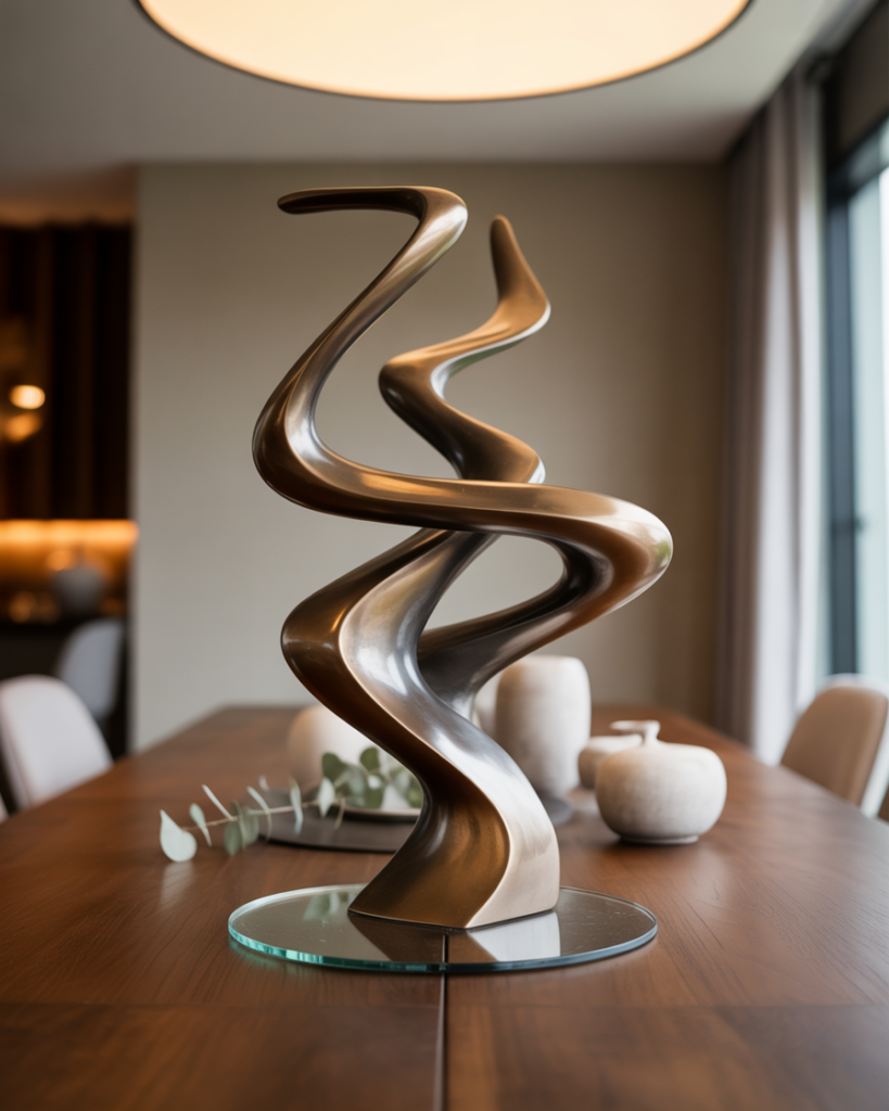 15 Dining Room Table Centerpiece Ideas That Will Instantly Make Your Space Look Expensive (Without Actually Being Expensive) 14 Sculptural Statement Piece