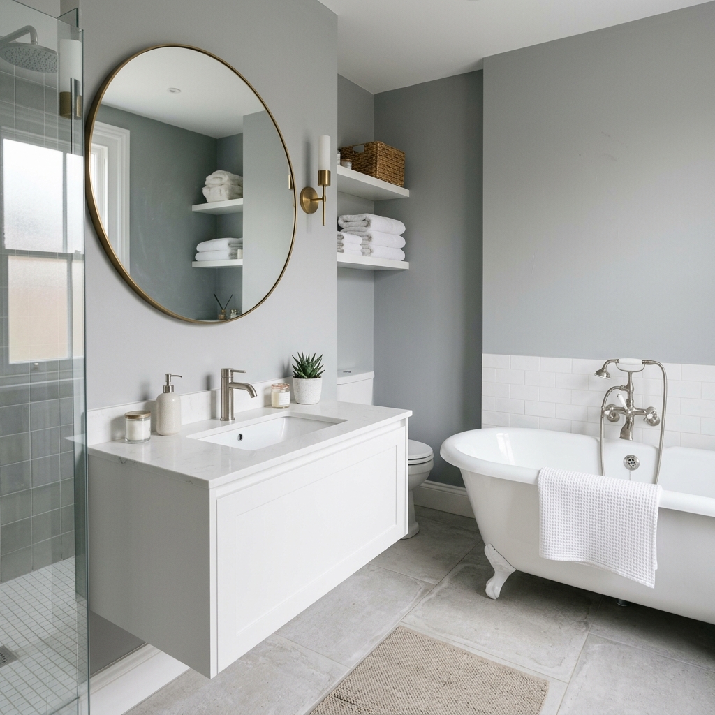 Soft Grey Walls White