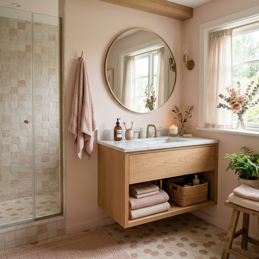 15 Neutral Bathroom Ideas That Feel Like a Spa (But Totally Livable) 15 Soft Pink Neutrals