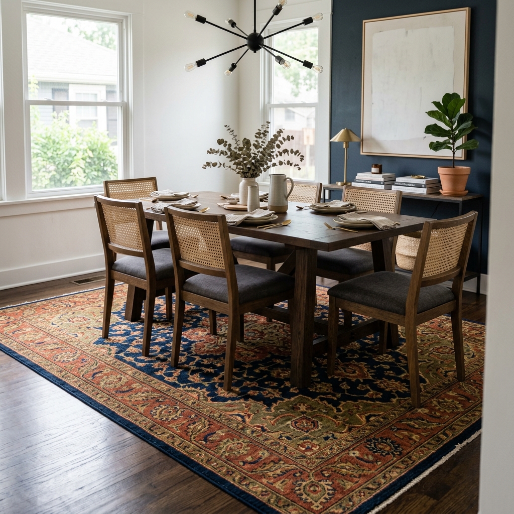Statement Rug Under the Table