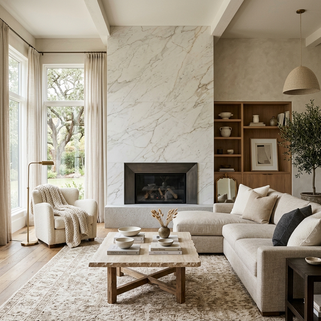 14 Neutral Living Room Ideas That Feel Expensive (But Totally Livable) 15 Stone or Marble Accents