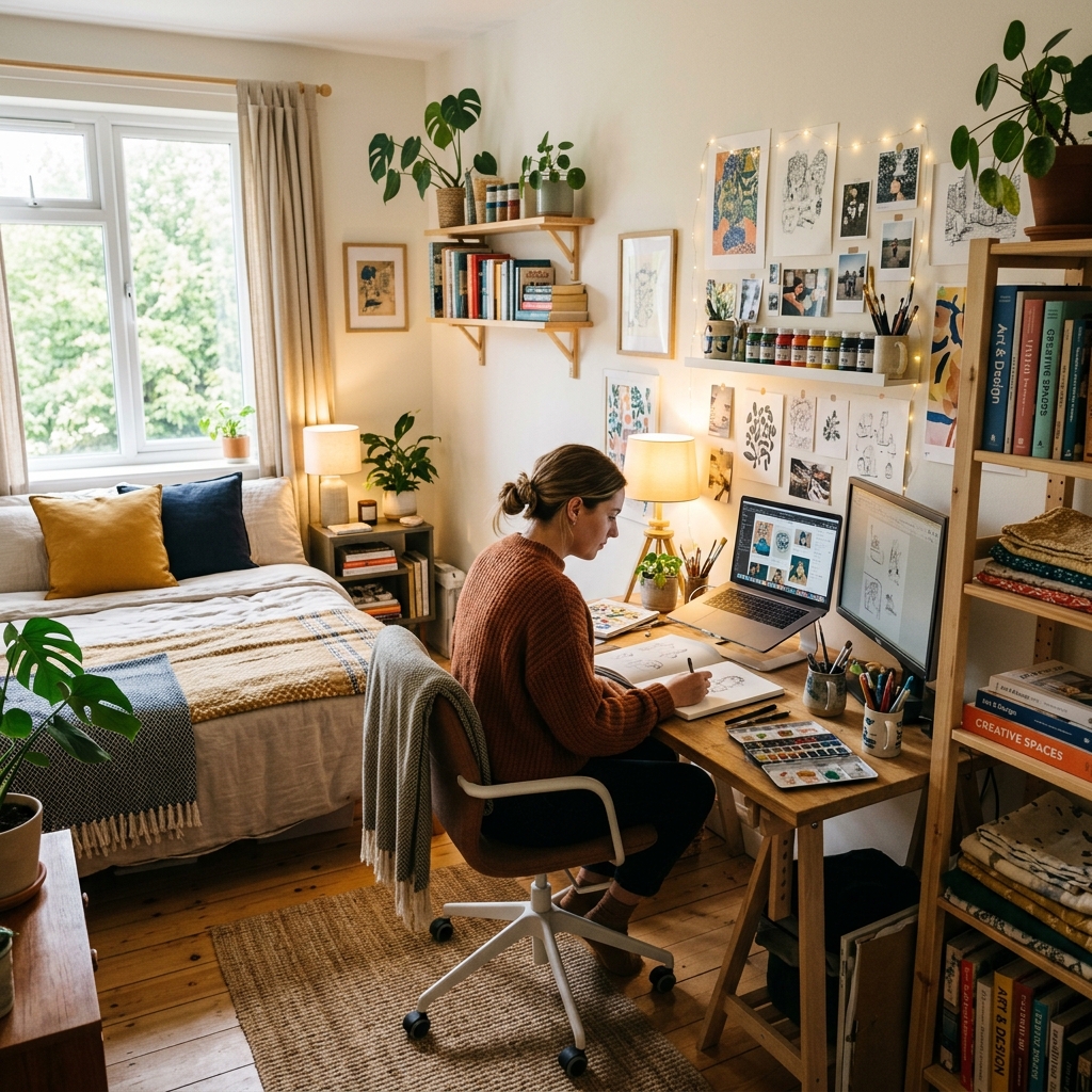 14 Spare Bedroom Ideas That’ll Make You Want Guests Over (Or Never Leave the Room Yourself) 8 The Creative Studio Space