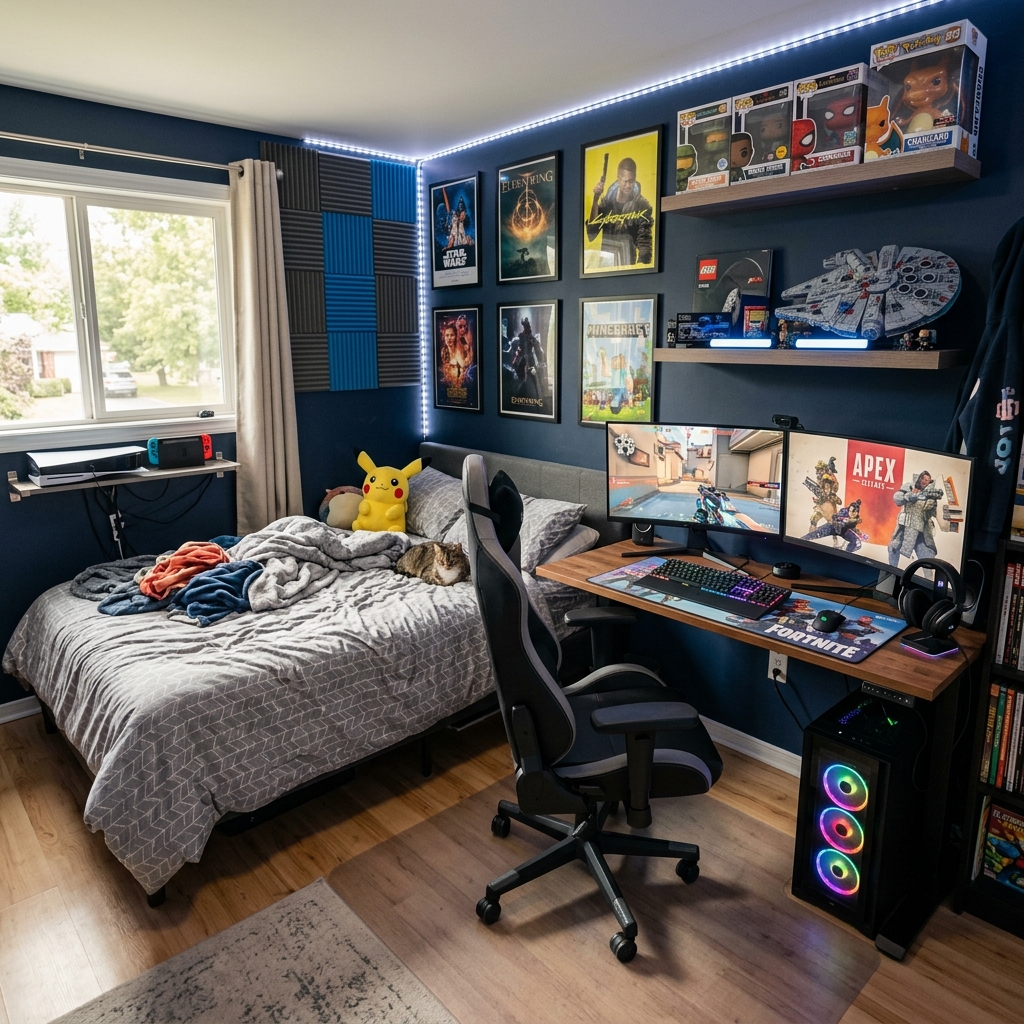 15 Boys Bedroom Ideas That Are Seriously Cool (and Low-Key Genius) 5 The Gamer Setup Room