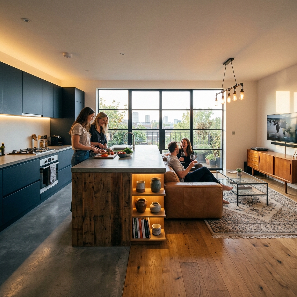 14 Open Plan Kitchen Living Room Ideas That Will Make Your Home Look Straight Out of Pinterest 2 The Invisible Divider Layout