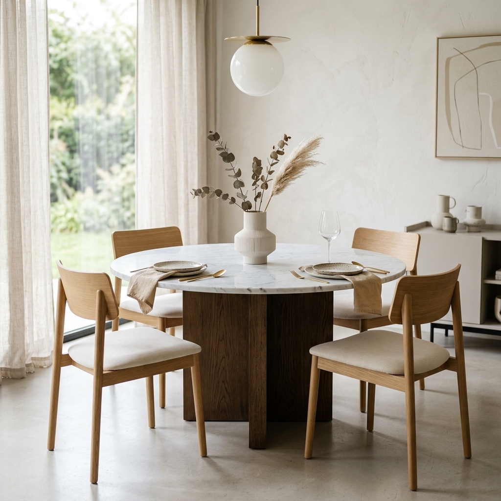 14 Dining Room Table Ideas That Instantly Upgrade Your Space (And Yes, Your Dinner Parties Too) 2 The Minimalist Marble Moment