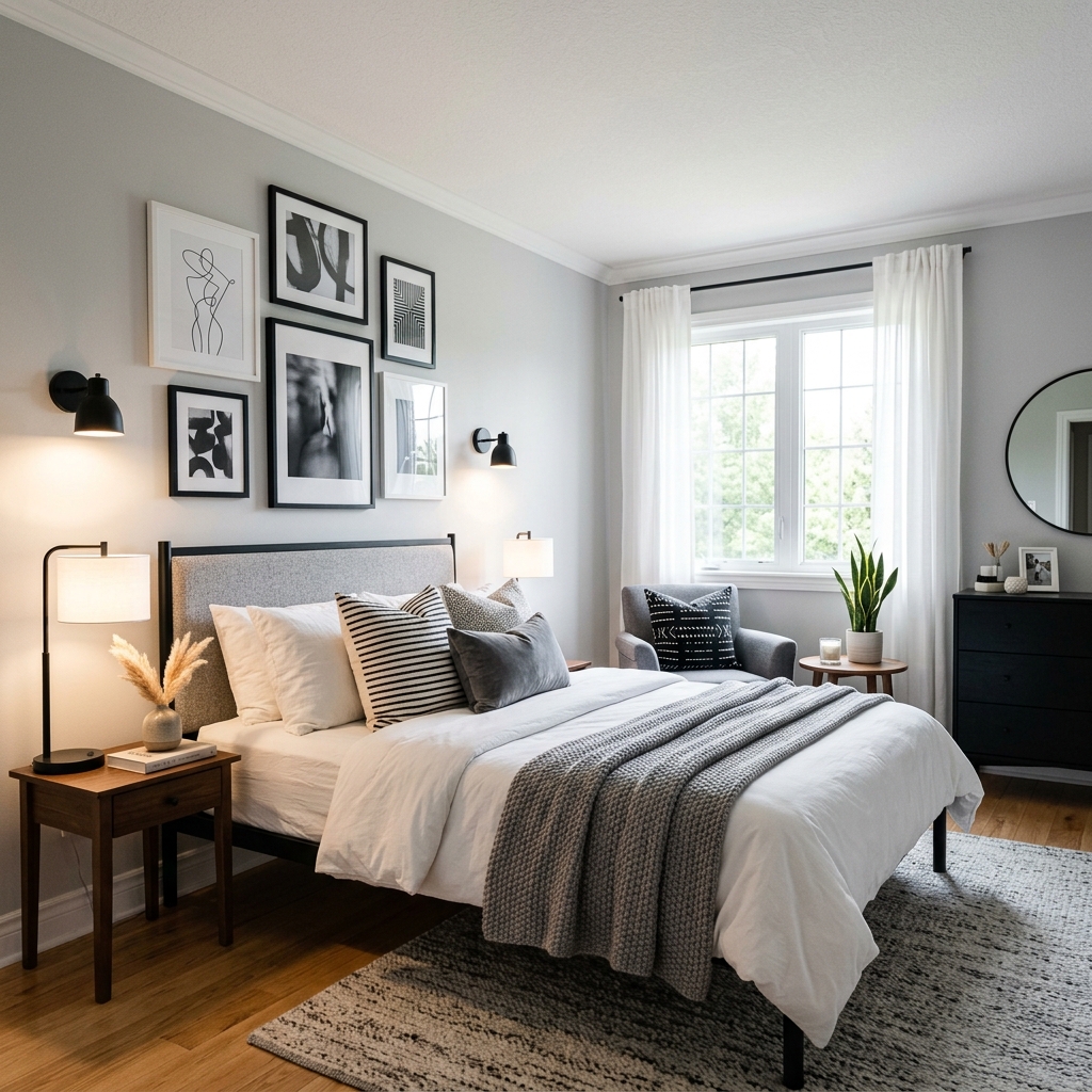 14 Spare Bedroom Ideas That’ll Make You Want Guests Over (Or Never Leave the Room Yourself) 10 The Monochrome Chic Room