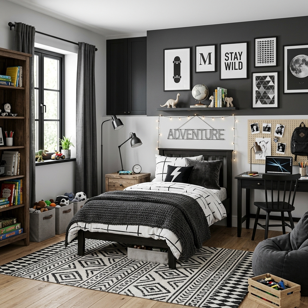 15 Boys Bedroom Ideas That Are Seriously Cool (and Low-Key Genius) 13 The Monochrome Magic Room