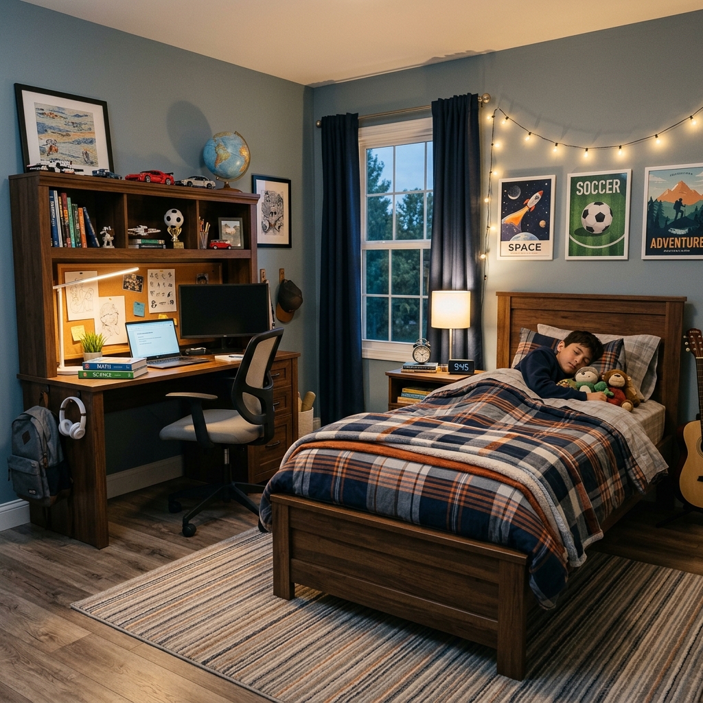 15 Boys Bedroom Ideas That Are Seriously Cool (and Low-Key Genius) 11 The Study Sleep Combo