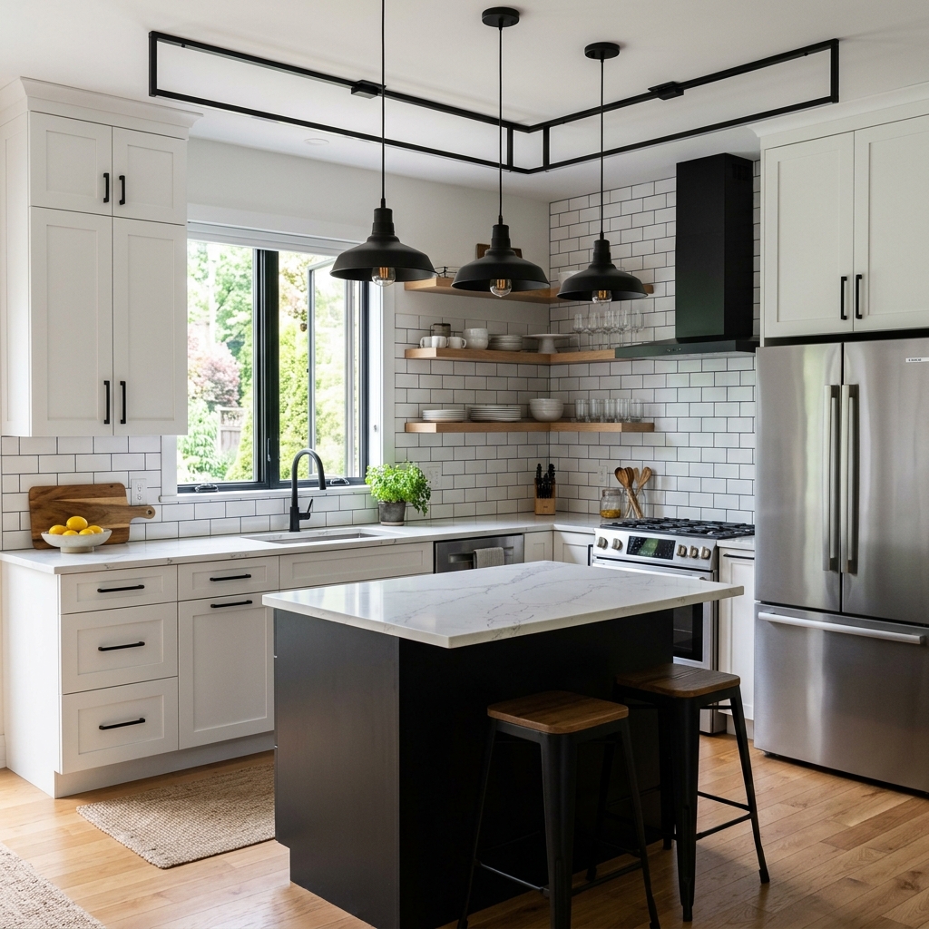 15 White Kitchen Ideas That Feel Straight Out of a Pinterest Dream (But Actually Work IRL) 6 White Cabinets Black Accents