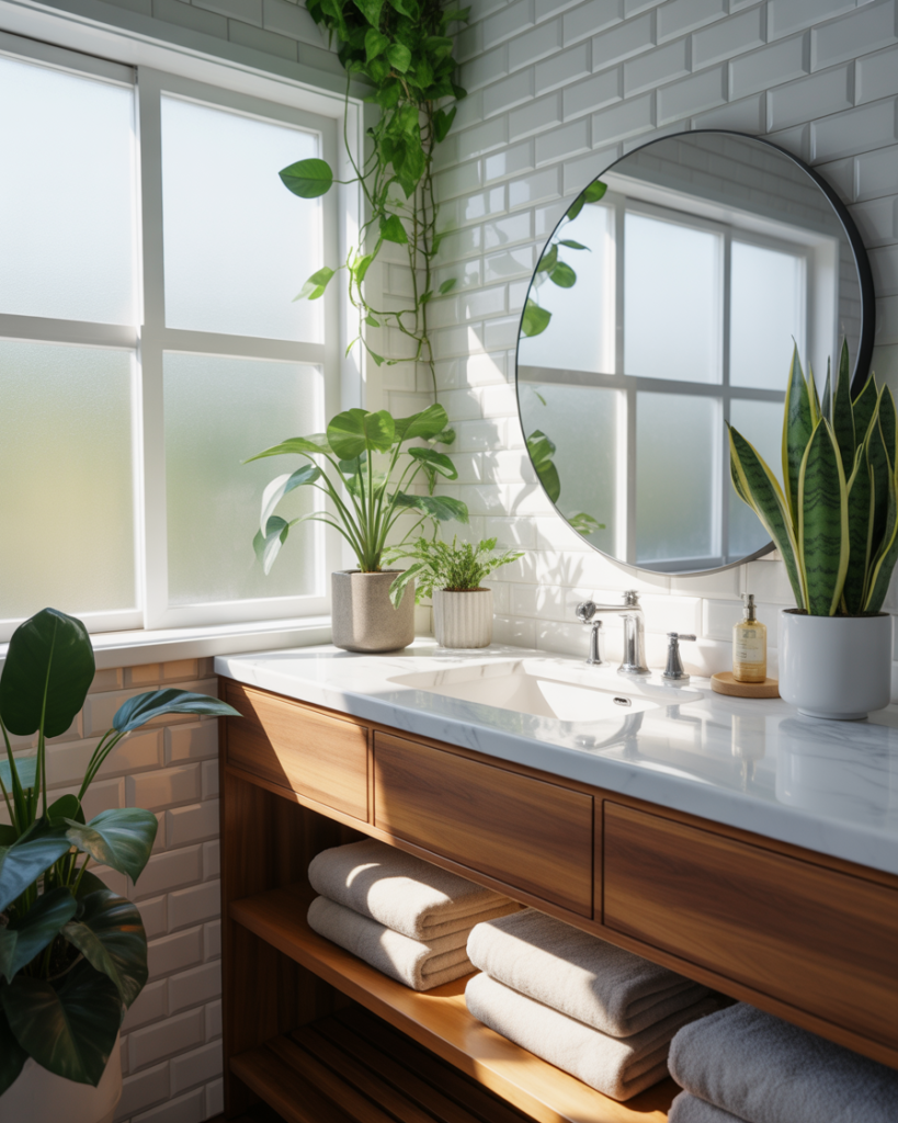 15 White Bathroom Ideas That Will Make Your Space Feel Like a Luxe Spa (Without Trying Too Hard) 11 White Greenery Pop