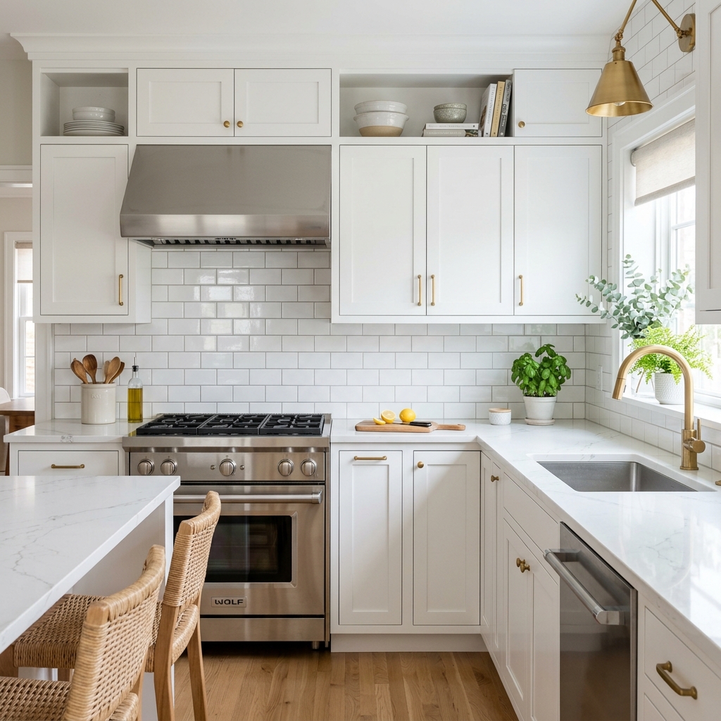 15 White Kitchen Ideas That Feel Straight Out of a Pinterest Dream (But Actually Work IRL) 12 White Subway Tile Backsplash