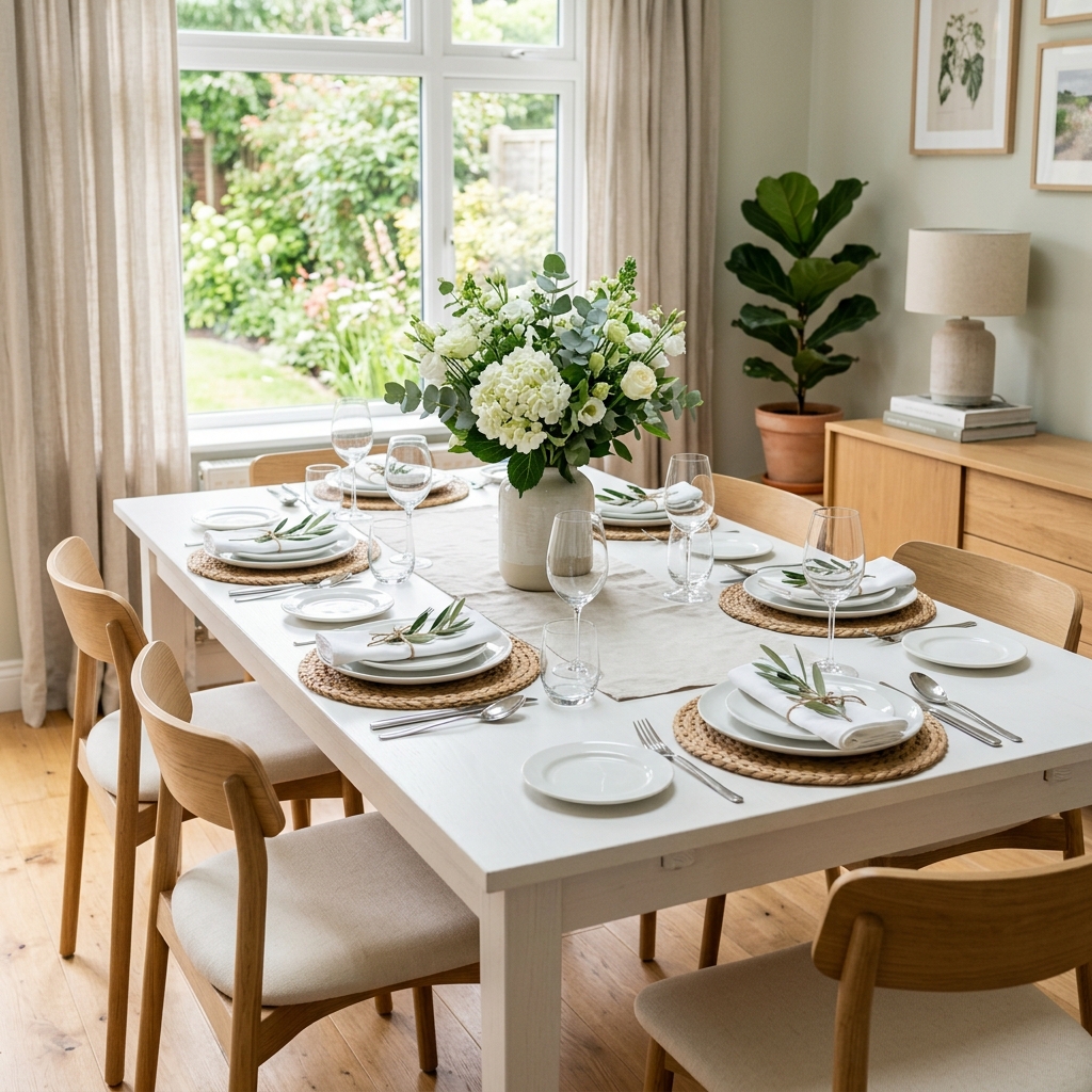 14 Dining Room Table Ideas That Instantly Upgrade Your Space (And Yes, Your Dinner Parties Too) 10 White Table Fresh Clean